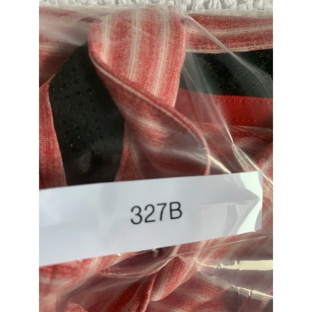 Nike dri fit polo shirt men's medium red‎ striped  100% polyester